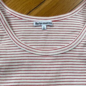 NWOT red and white striped reformation tank